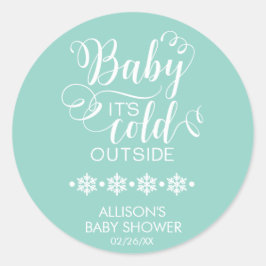 Bebé, hace frío fuera del Pegatina de Baby Shower 