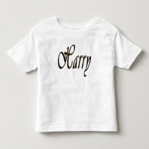 Bebé Harry, nombre, logotipo, camiseta blanca de los ni