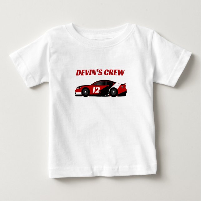 Bebé Hermano del Cumpleañero Camiseta Equipo de Auto de (Anverso)