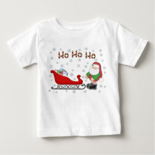 Bebé Ho Ho Ho camiseta del blanco de los niños del