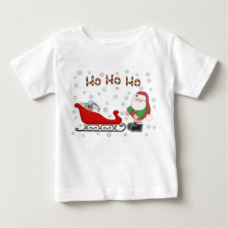 Bebé Ho Ho Ho camiseta del blanco de los niños del