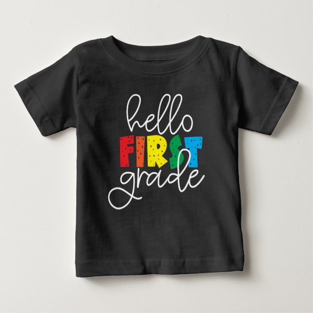 Bebé Hola profesor de primer curso de escuela camiseta  (Anverso)