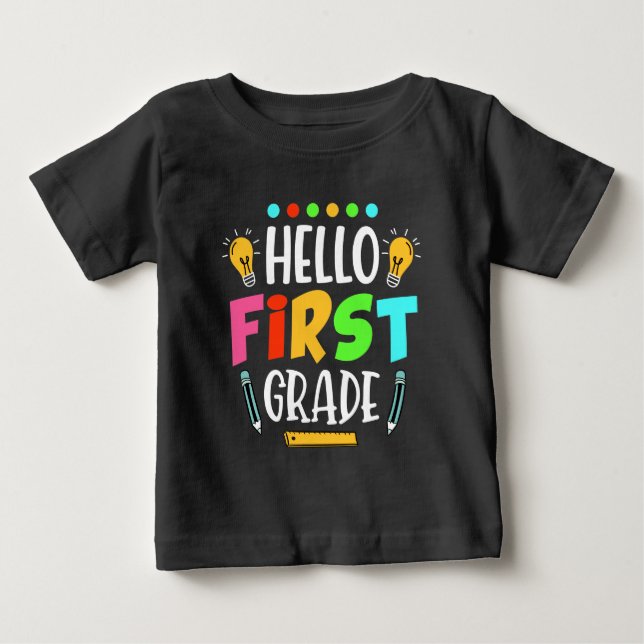 Bebé Hola profesor de primer curso de escuela camiseta  (Anverso)