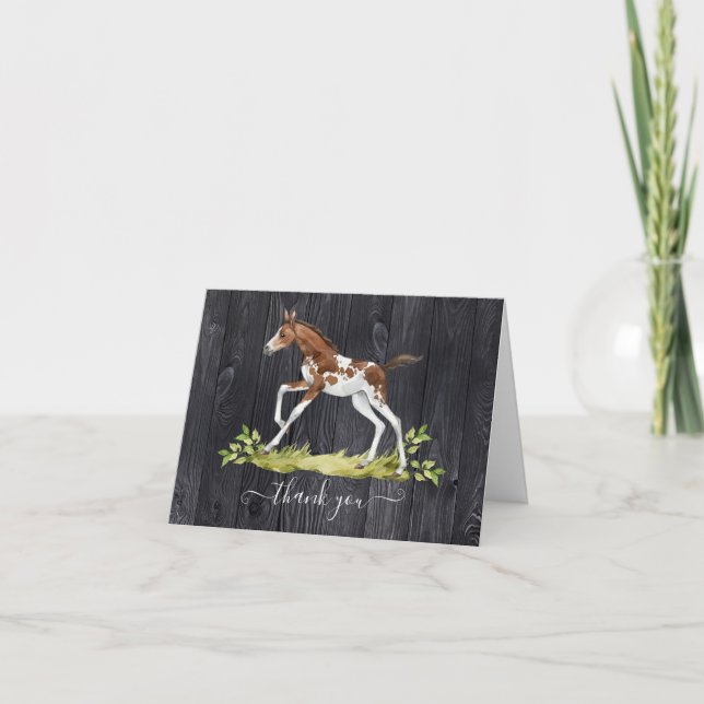 Bebe horse Foal tarjetas de notas de agradecimient (Anverso)