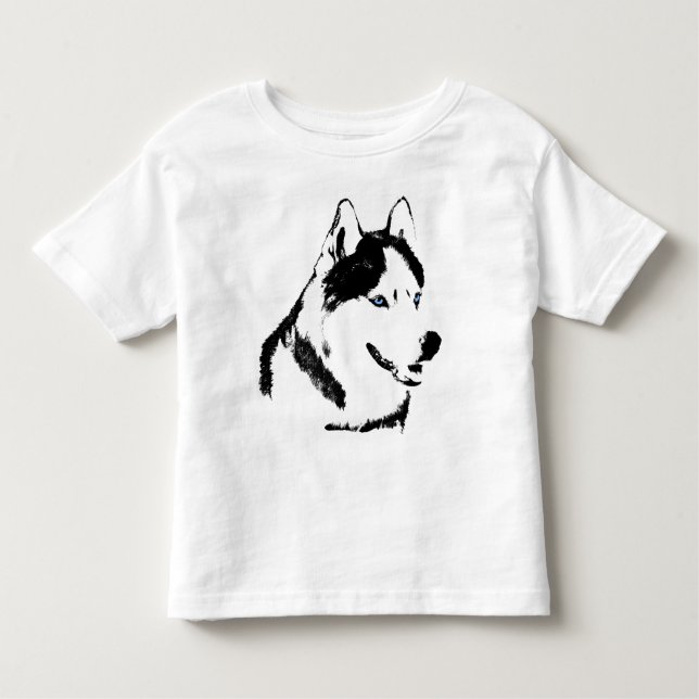 Bebé Husky Shirt Sled Dog Toddler Husky camisetas (Anverso)