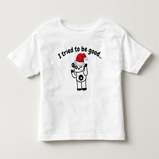 Bebé Intenté ser buena camiseta de Santa Panda Toddler (Anverso)