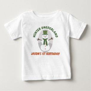 Bebé Invierno de Snowman Onederland Primera camiseta de