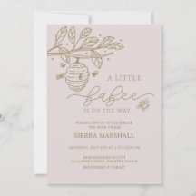 Bebé, Invitación de Abeja, Fiesta de Bebé con tema
