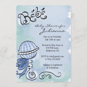Bebe - invitación inspirada francesa de la fiesta