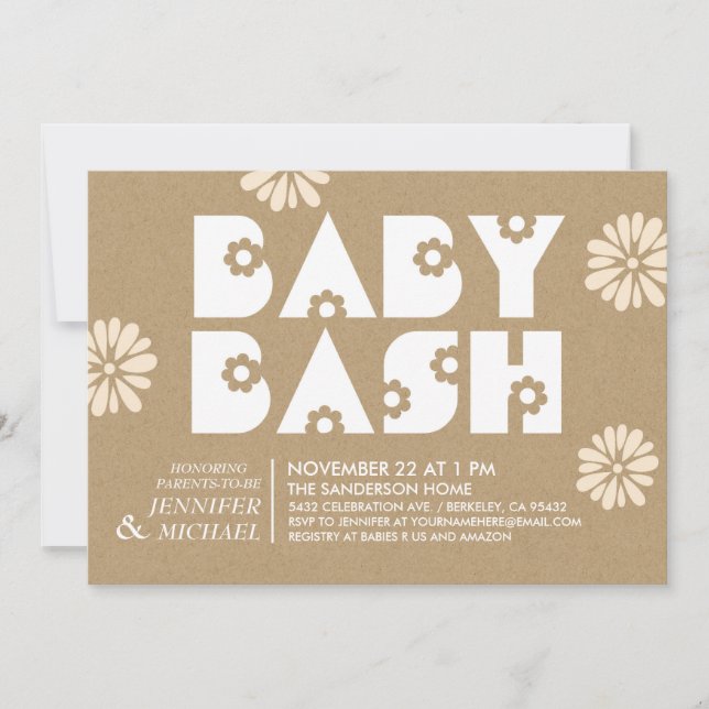 Bebé | Invitaciones a la ducha para bebés Papel Kr (Anverso)