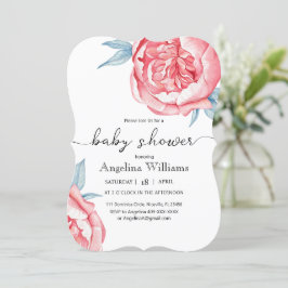 Bebé invitaciones Flores