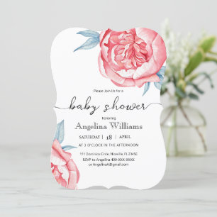 Bebé invitaciones Flores