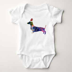 Bebé Jersey Bodysuit, perro de Santa Dachshund