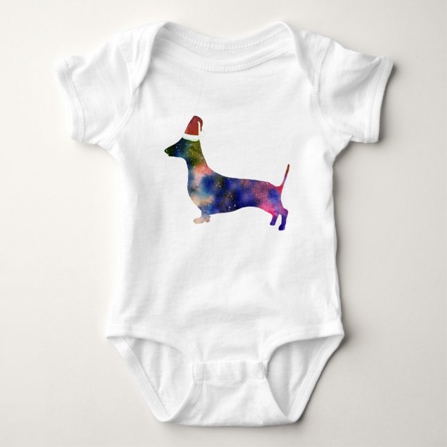Bebé Jersey Bodysuit, perro de Santa Dachshund (Anverso)