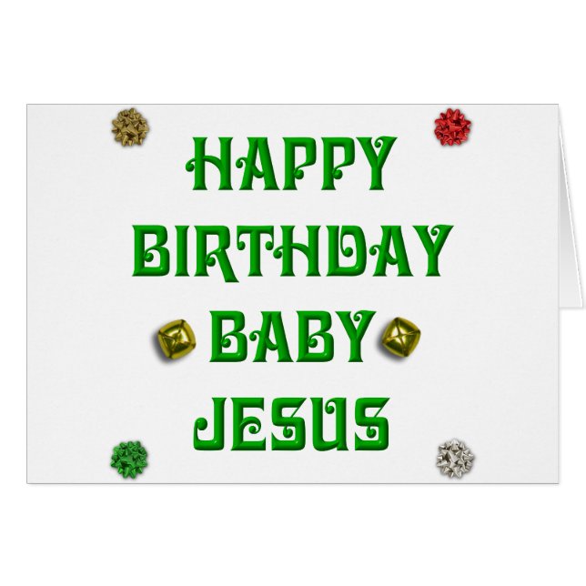 Bebé Jesús #1 del feliz cumpleaños (Anverso (Horizontal))