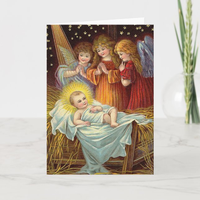 Bebé Jesús del navidad del vintage (Anverso)