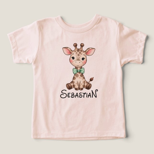 Bebé Jirafa Adorable con Corbatín Personalizado pa (Diseño delantero )