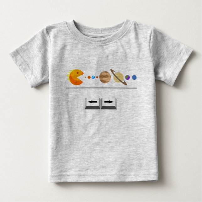 Bebé Juego con la camiseta divertida de los planetas (Anverso)