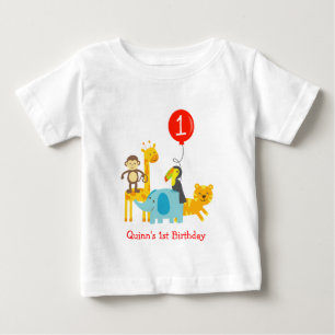 Bebé Jungle Zoo Safari Animales de cumpleaños Camiseta 