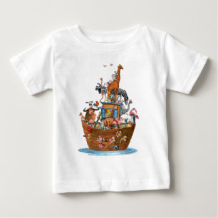 Bebé La arca de Noah de los animales - camiseta del