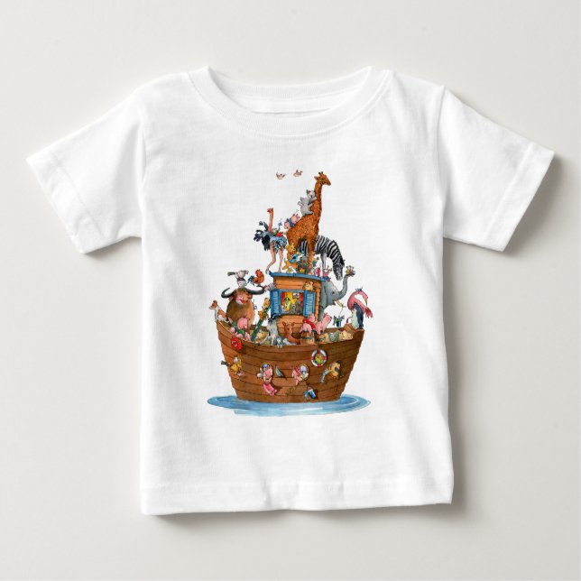 Bebé La arca de Noah de los animales - camiseta del (Anverso)