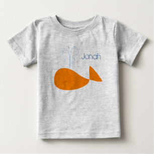 Bebé La ballena de Jonah anaranjado embroma la camiseta