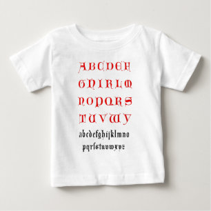 Bebé La camiseta alfabética de un niño