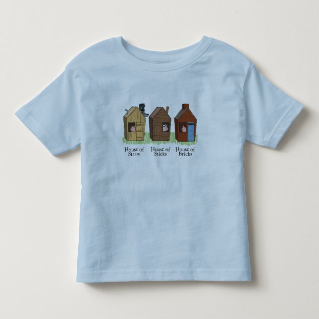 Bebé La camiseta de tres niños de los cerditos (Anverso)