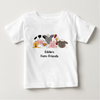 La camiseta del niño de los amigos de la granja