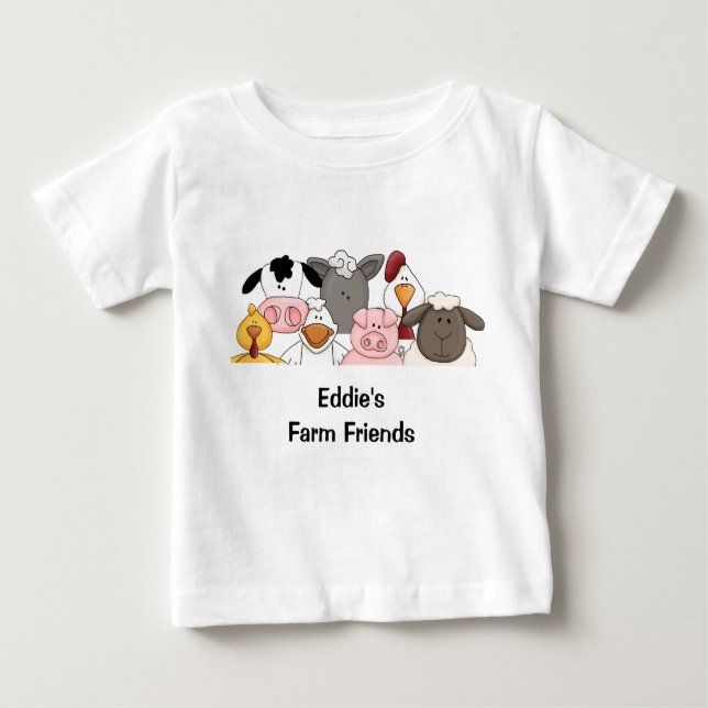 Bebé La camiseta del niño de los amigos de la granja (Anverso)