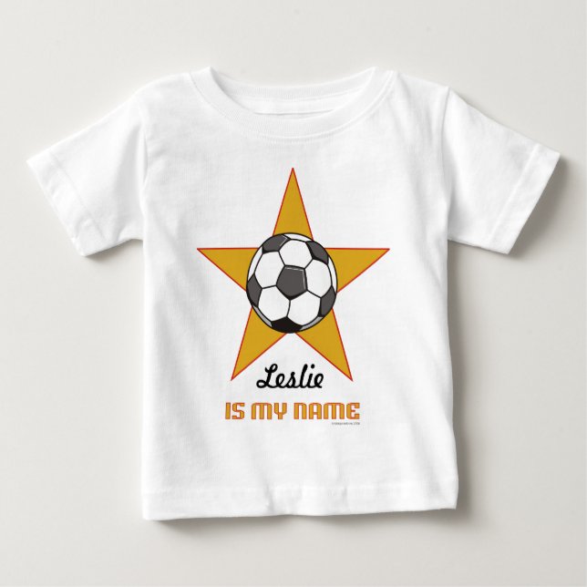 Bebé La camiseta personalizada de una estrella de fútbo (Anverso)