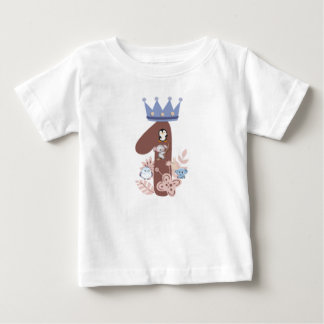 Bebé La primera camiseta de cumpleaños de Little King"