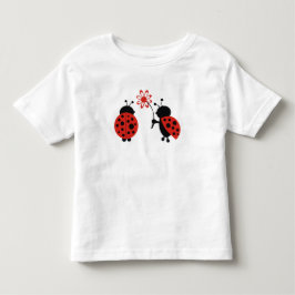 Bebé Lady Bugs Con Un Pequeño De Flor Camiseta