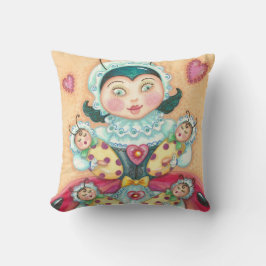 Bebé Ladybugs COJÍN DECORATIVO familiar rojo