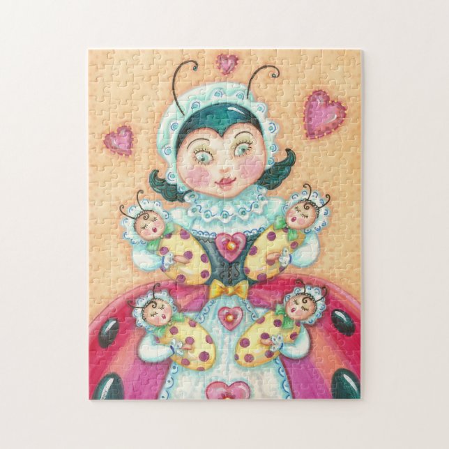 Bebé Ladybugs Familia PUZZLE Con GIFT BOX (Vertical)