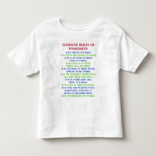 Bebé Las reglas del niño del niño de camiseta divertida (Anverso)