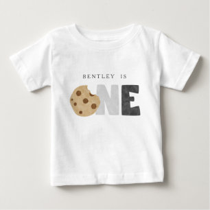 Bebé Leche y galletas primera camiseta de cumpleaños