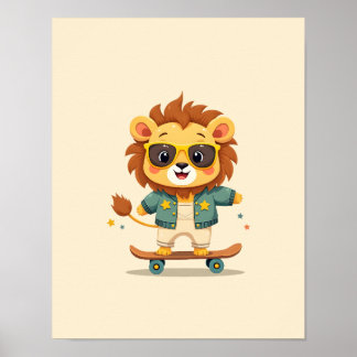 Bebé León de Safari Adorable – Arte de Pared para