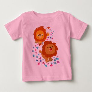 Bebé Leones Personalizados En El Jardín De La Camiseta 