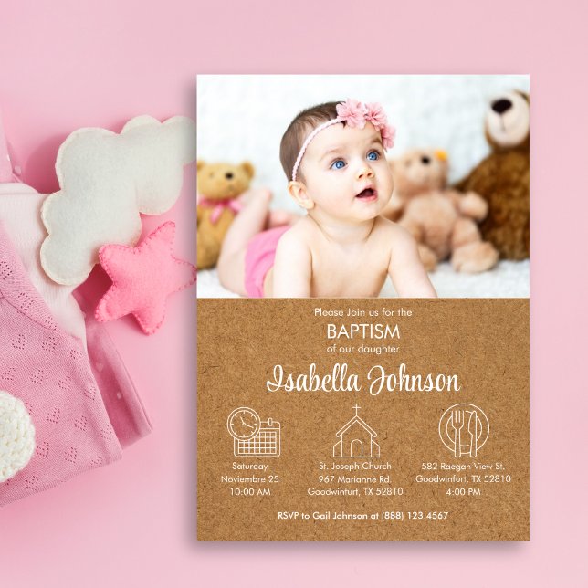 Bebé lindo Bautizo Invitación Bautismo moderno (Subido por el creador)