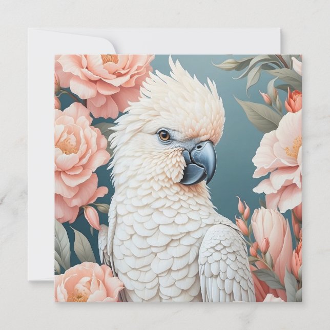 Bebé lindo Cockatoo Parrot Flores suaves rosadas (Anverso)