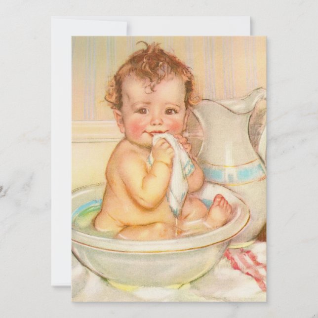 Bebé lindo con baño (Anverso)
