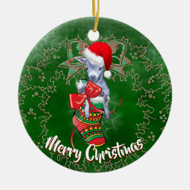 Bebé lindo en el adorno navideño (Frente)