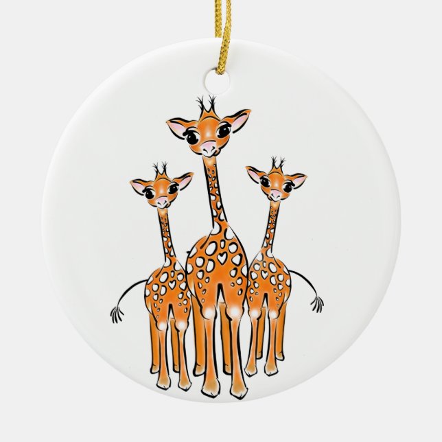 Bebé lindo Giraffe, animales de safari Ornamento c (Frente)