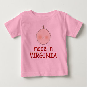 Bebé lindo hecho en la camiseta de Virginia