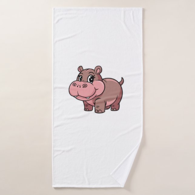 Bebé lindo Hippo Moo Deng Camiseta De Larga Manga (Toalla de baño)