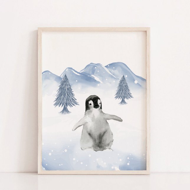 Bebé lindo invierno Pingüino decoración de pared d (Cute Baby Winter Penguin Nursery Wall Decor)