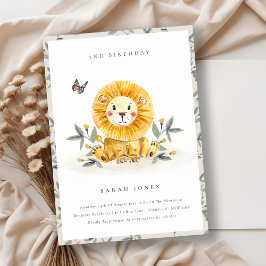 Bebé lindo león oliage Cualquier edad Invitación d