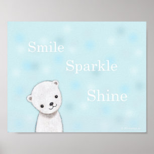 Bebé lindo oso polar enfermera Poster de arte Past
