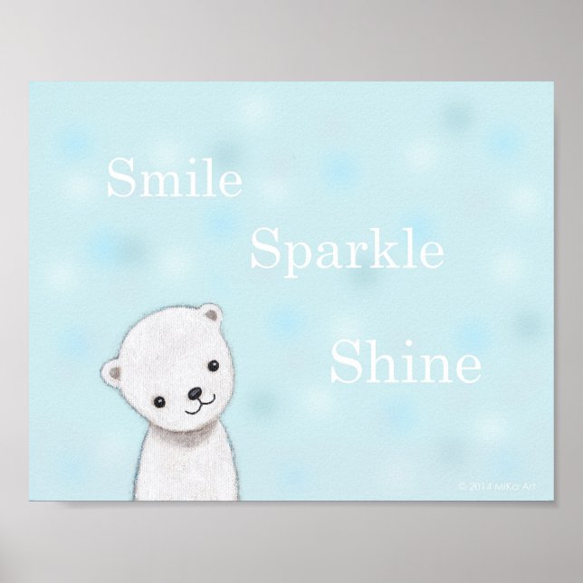 Bebé lindo oso polar enfermera Poster de arte Past (Frente)